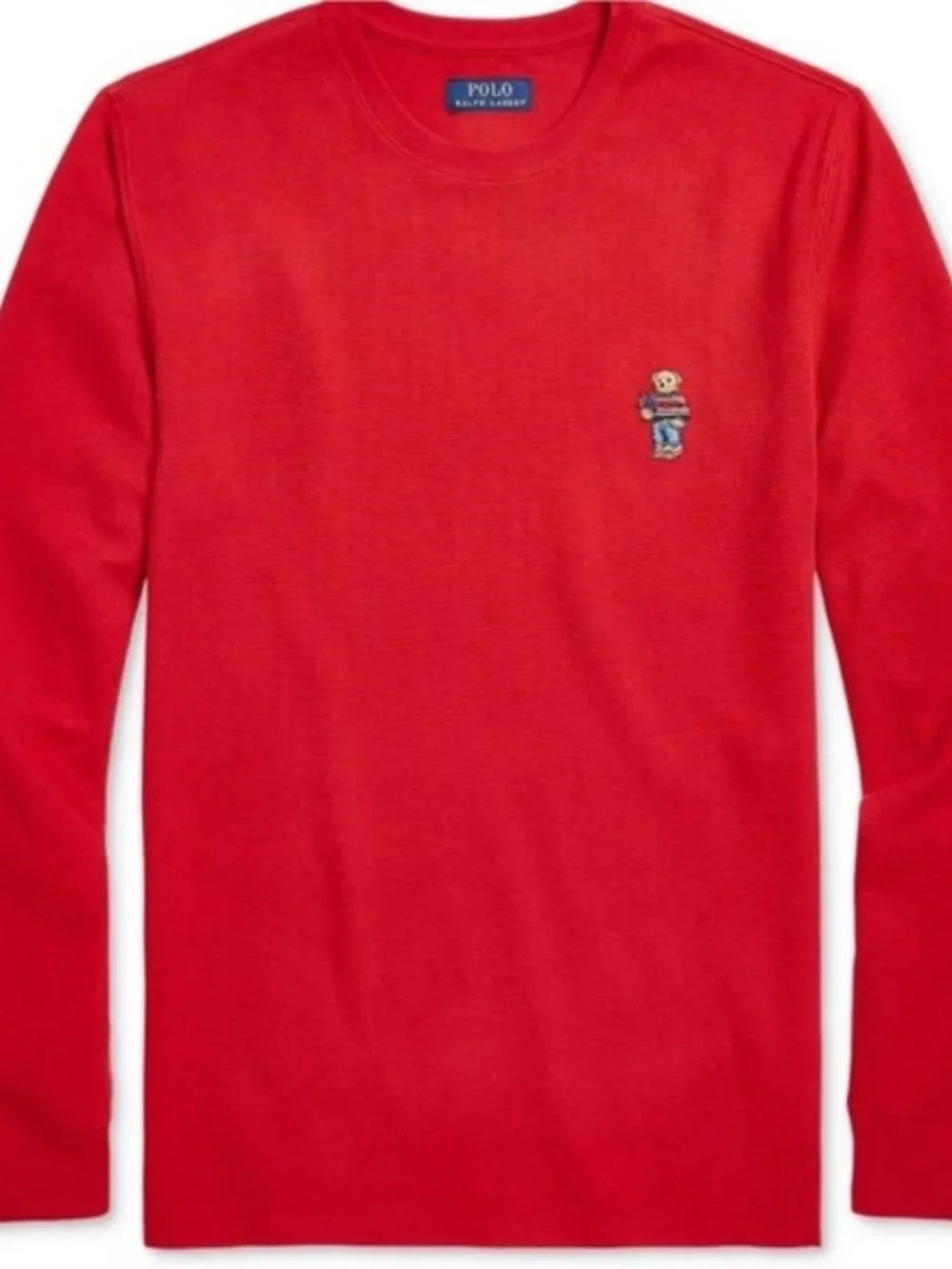 Polo Ralph Lauren Men’s Shirt Bear Red Crew Neck Long Sleeve Thermal Top XL